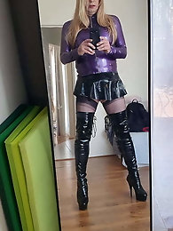 Purple Latex and Long Blonde