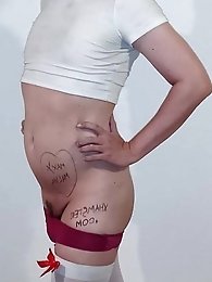 Sissy MaxyMalya taking some photos in the bathroom